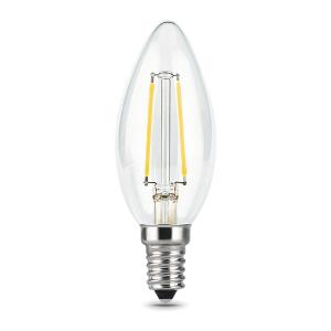 Лампа светодиодная филаментная LED 7 Вт 550 лм 2700К свеча теплый E14 AC 220В прозрачная колба Black Filament Gauss