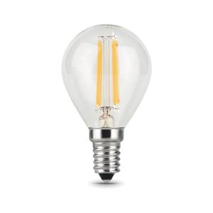 Лампа светодиодная филаментная LED 9 Вт 680 лм 2700К шар P45 теплый E14 AC 220В прозрачная колба Black Filament