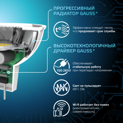 Лампа светодиодная LED 7 Вт 630 лм 4100К софит MR16 нейтральный GU5.3 AC 220В Black Gauss