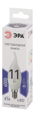 Лампа светодиодная LED 11 Вт 880Лм 6000К свеча на ветру холодный E14 170-265В LED BXS-11W-860-E14 Standart