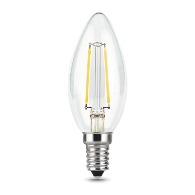 Лампа светодиодная филаментная LED 7 Вт 550 лм 2700К свеча теплый E14 AC 220В прозрачная колба Black Filament Gauss