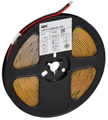 Лента LED 5м COB-480LED 11Вт/м IP20 8мм 24В 6500К IEK