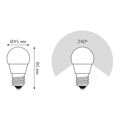 Лампа светодиодная LED 6.5 Вт 520 лм 3000К шар P45 теплый E27 AC 220В Black Gauss