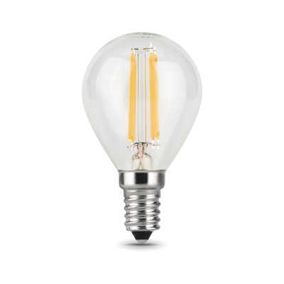 Лампа светодиодная филаментная LED 9 Вт 680 лм 2700К шар P45 теплый E14 AC 220В прозрачная колба Black Filament