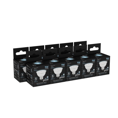 Лампа светодиодная LED 9 Вт 830 лм 4100К софит MR16 нейтральный GU5.3 AC 220В Black Gauss