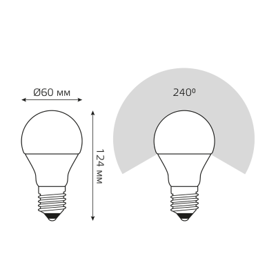 Лампа светодиодная LED 20 Вт 1520 лм 3000К А60 груша теплый E27 AC 220В Elementary Gauss