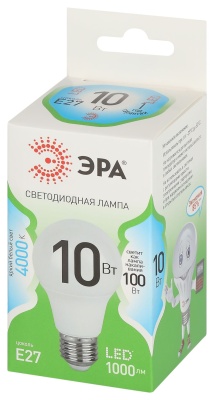 Лампа светодиодная LED 10 Вт 1000Лм 4000К груша нейтральный E27 220-240В LED A60-10W-840-E27 Green Line