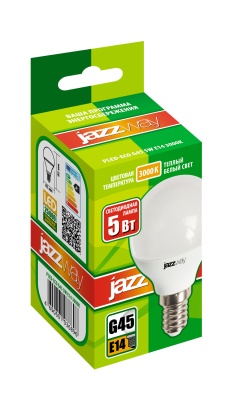 Лампа светодиодная LED 5Вт E14 400Лм теплый матовая шар 230V/50Hz ECO